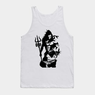 Lord Shiva Art Angry Trishul T-shirt Tank Top